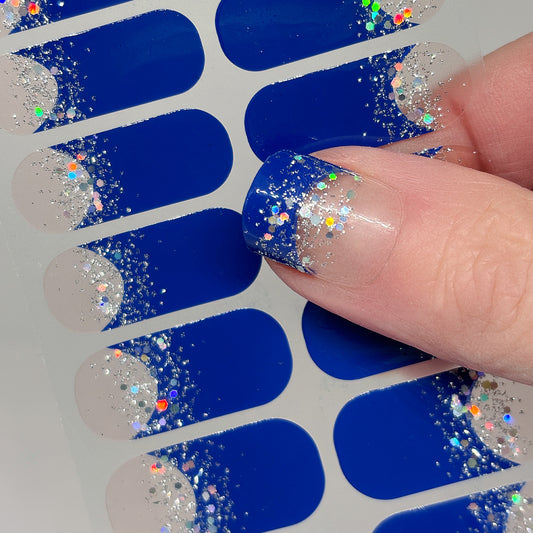 French Tips - Majestic Glitter Nail Wraps