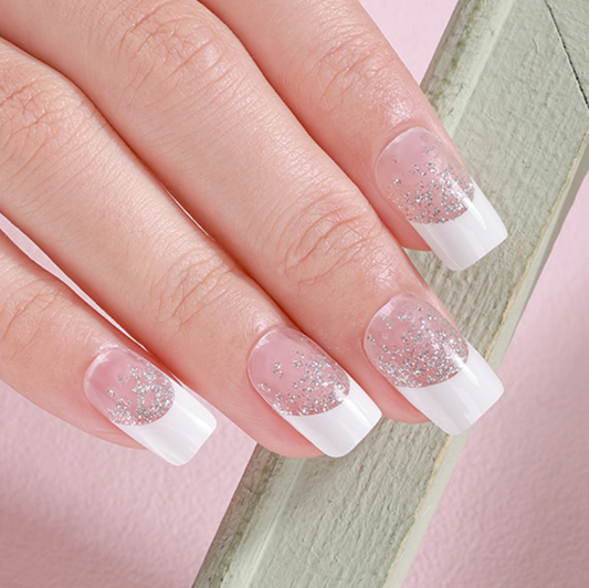 Frosted French Nail Wraps (Glitter)
