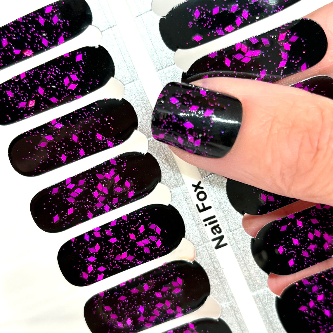 Fuchsia Fantasy Exclusive Design Nail Wraps (HOLO GLITTER)