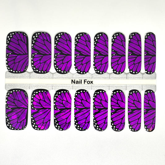 Fuchsia Flutter Exclusive Design Nail Wraps (HOLO)