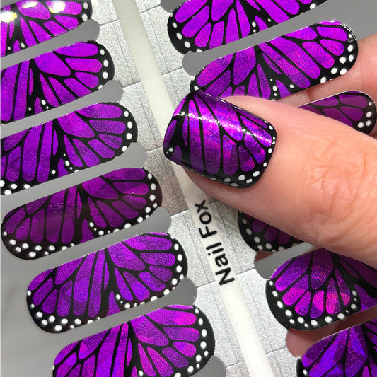 Fuchsia Flutter Exclusive Design Nail Wraps (HOLO)