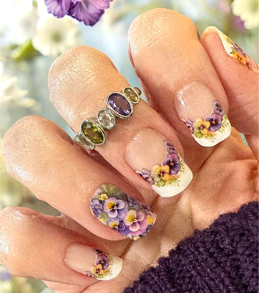 French Bloom Pansy Exclusive Design Nail Wraps