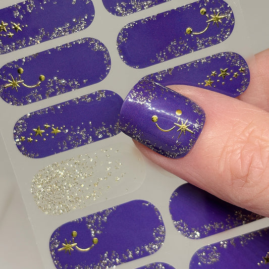 Galactic Grape Nail Wraps (GLITTER/FOIL)
