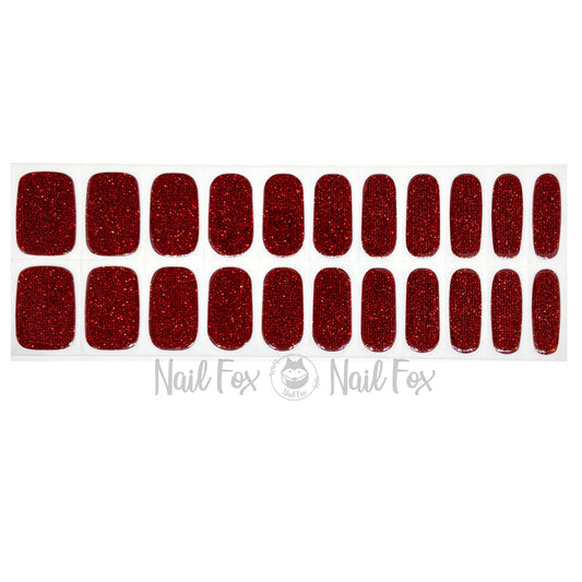Garnet Glitter No Light Gel Nail Wraps (NLG)