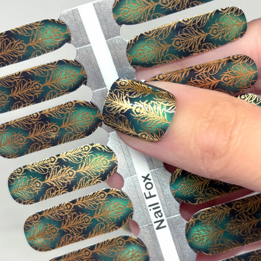 Gatsby Feathers Exclusive Design Nail Wraps (FOIL)