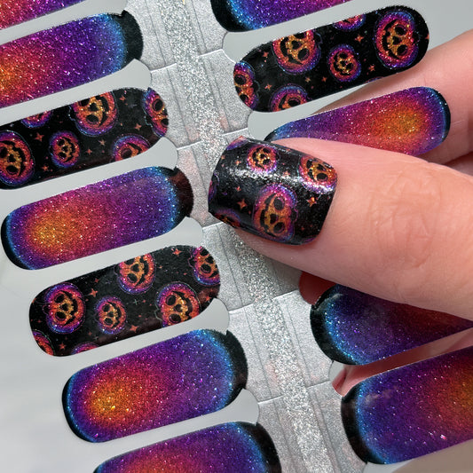 Glittering Pumpkins Nail Wraps (GLITTER)