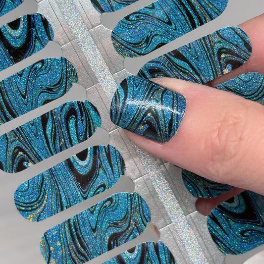 Go With The Flow Nail Wraps (GLITTER)