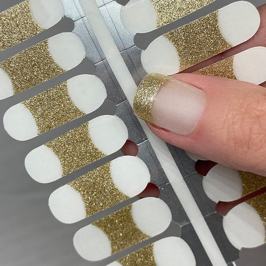 Gold Glitter Tips Nail Wraps