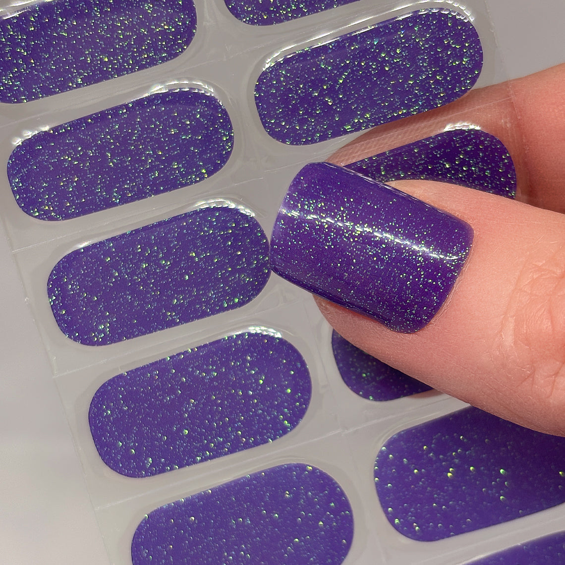 Grape Expectations Exclusive No Light Gel Nail Wraps (NLG)(GLITTER)