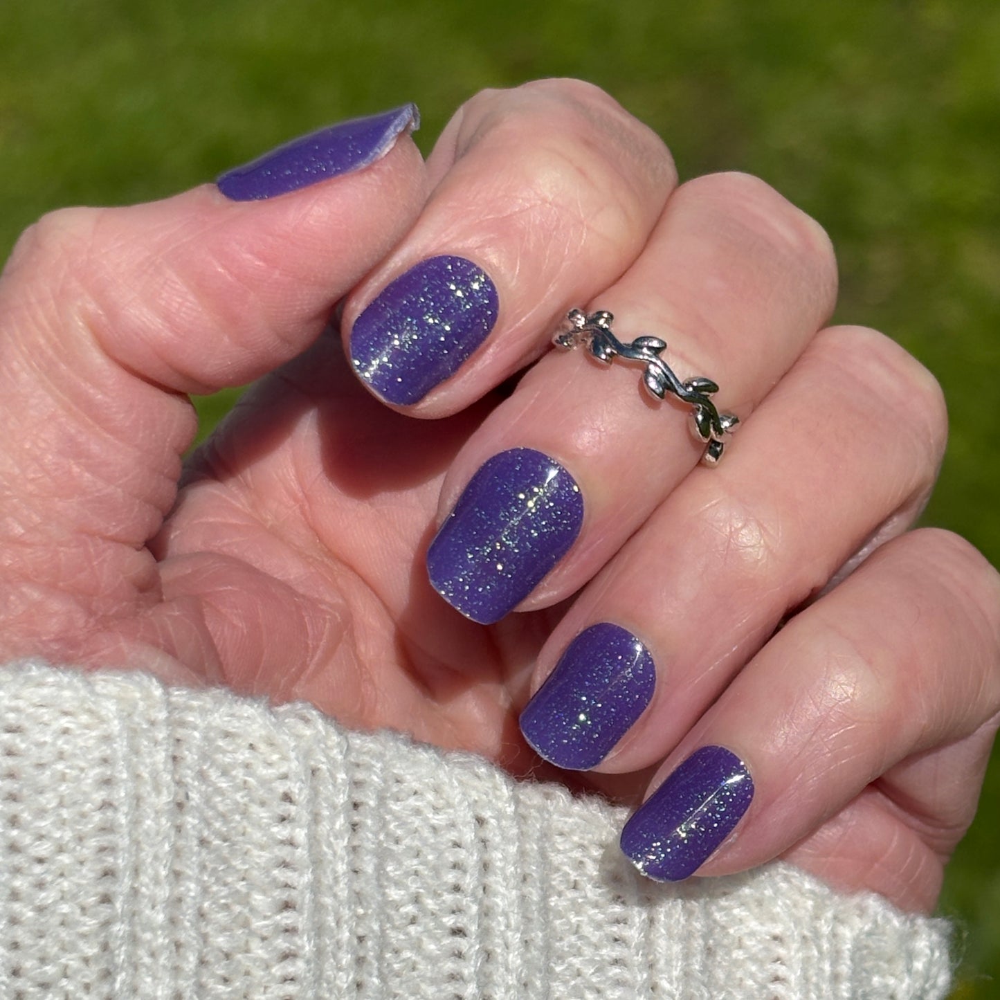 Grape Expectations Exclusive No Light Gel Nail Wraps (NLG)(GLITTER)