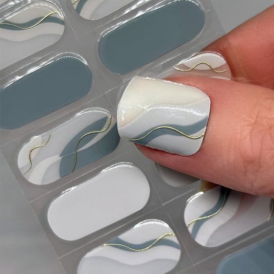 Grey Swirls No Light Gel Nail Wraps (NLG)