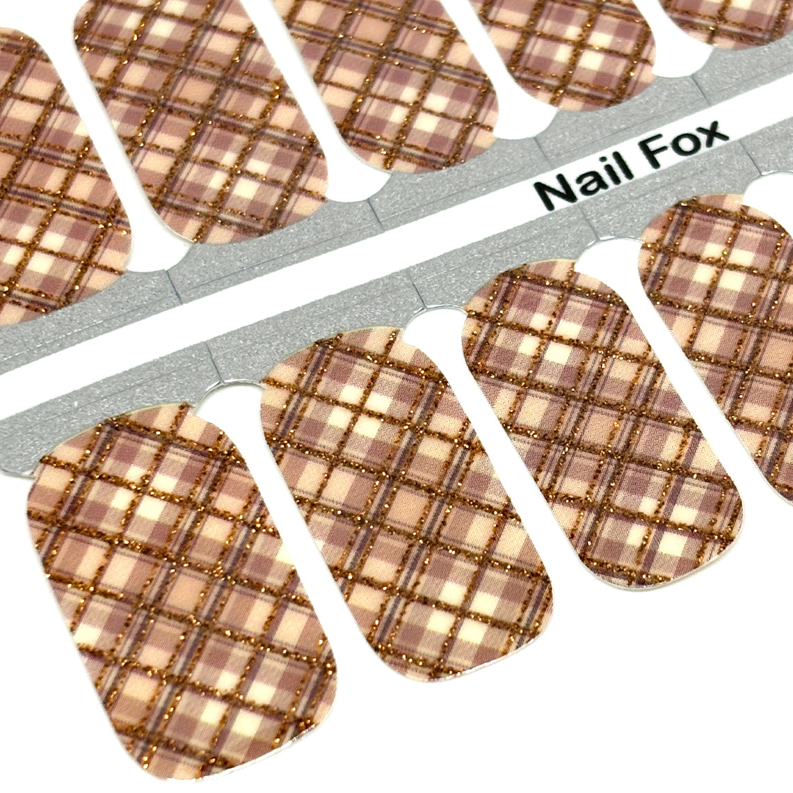 Hazel Plaid Exclusive Design Nail Wraps (GLITTER)