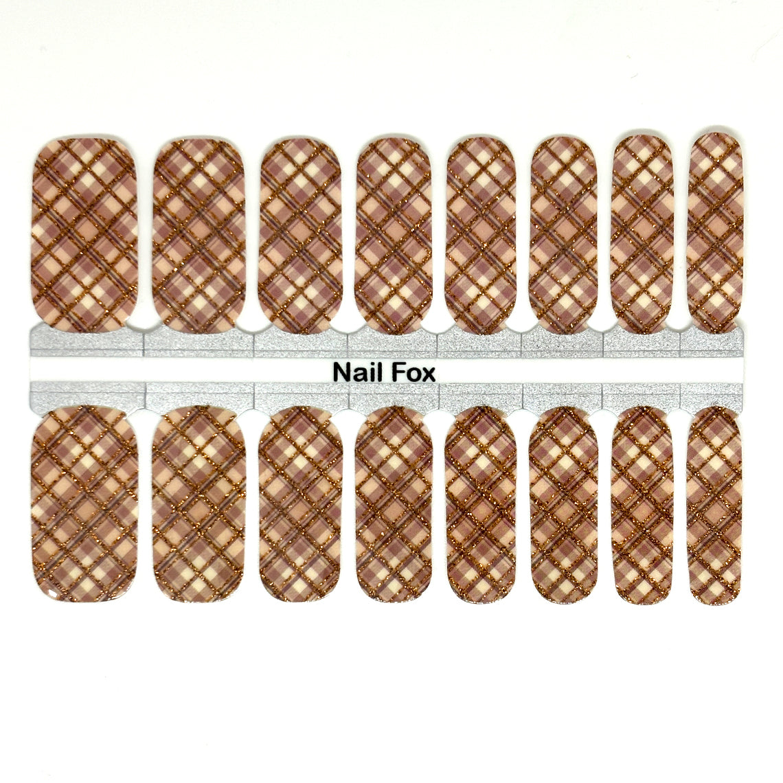 Hazel Plaid Exclusive Design Nail Wraps (GLITTER)