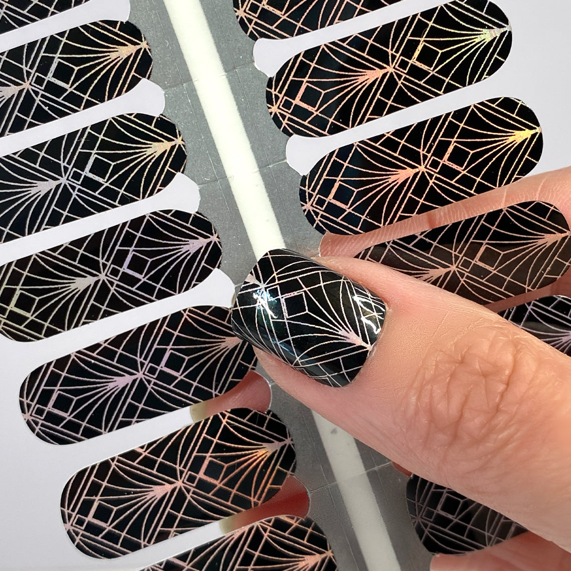 Holo Art Deco Exclusive Design Nail Wraps