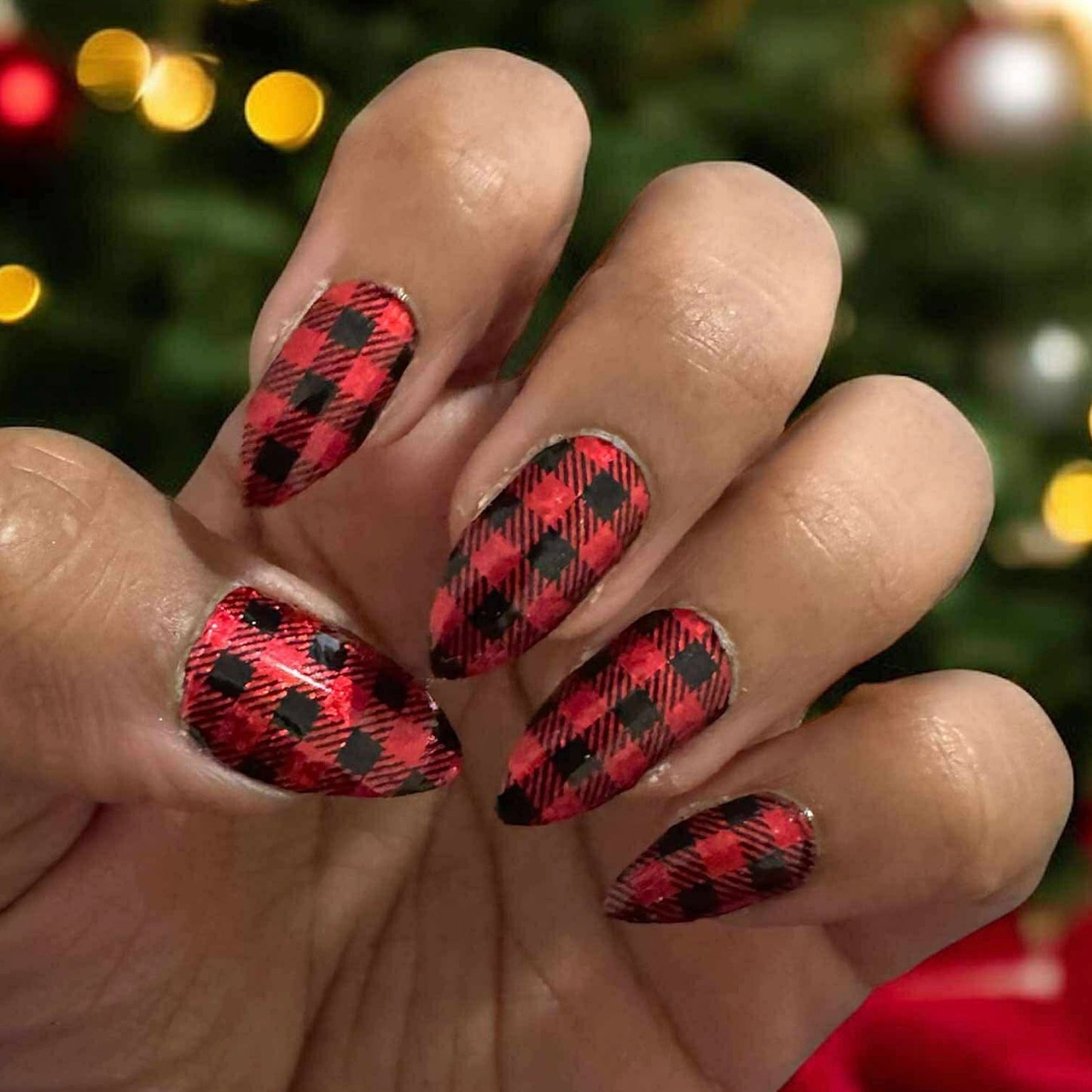 Holo Buffalo Plaid Exclusive Design Nail Wraps (HOLO FOIL)