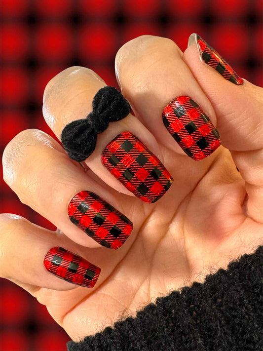 Holo Buffalo Plaid Exclusive Design Nail Wraps (HOLO FOIL)