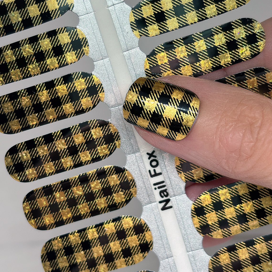 Holo Buffalo Plaid Exclusive Design Nail Wraps