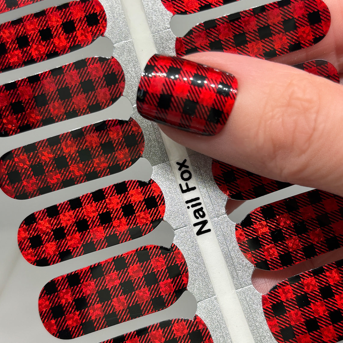 Holo Buffalo Plaid Exclusive Design Nail Wraps (HOLO FOIL)