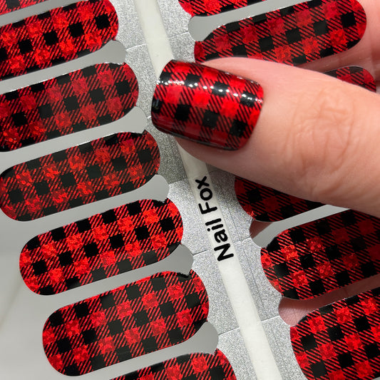 Holo Buffalo Plaid Exclusive Design Nail Wraps (HOLO FOIL)
