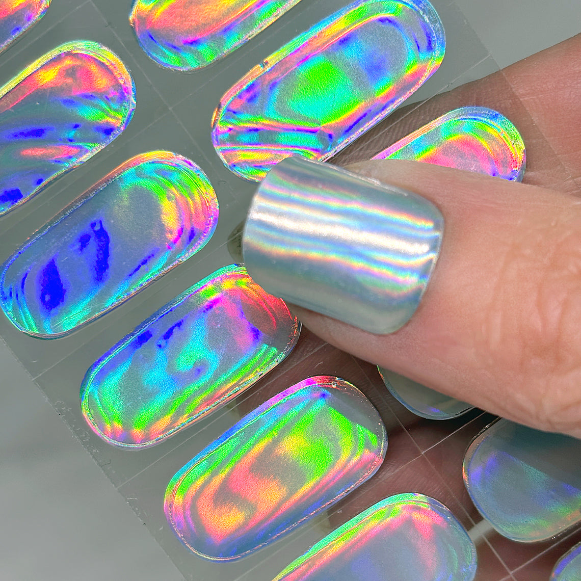 Holo Chrome No Light Gel Nail Wraps (NLG)