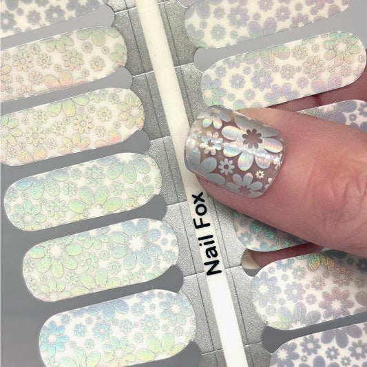 Holo Flower Overlay Nail Wraps (Holo)