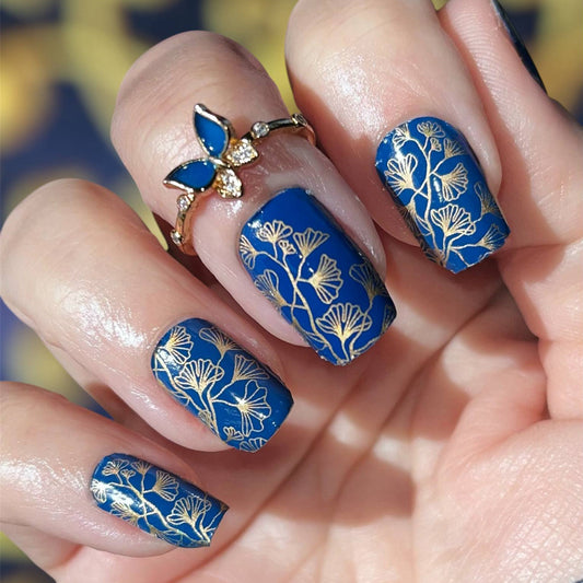 Holo Ginkgo Exclusive Design Nail Wraps (HOLO FOIL)