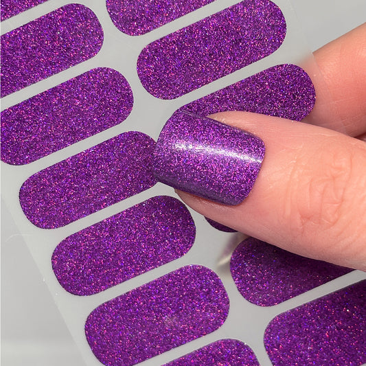 Holo Purple Glitter Nail Wraps