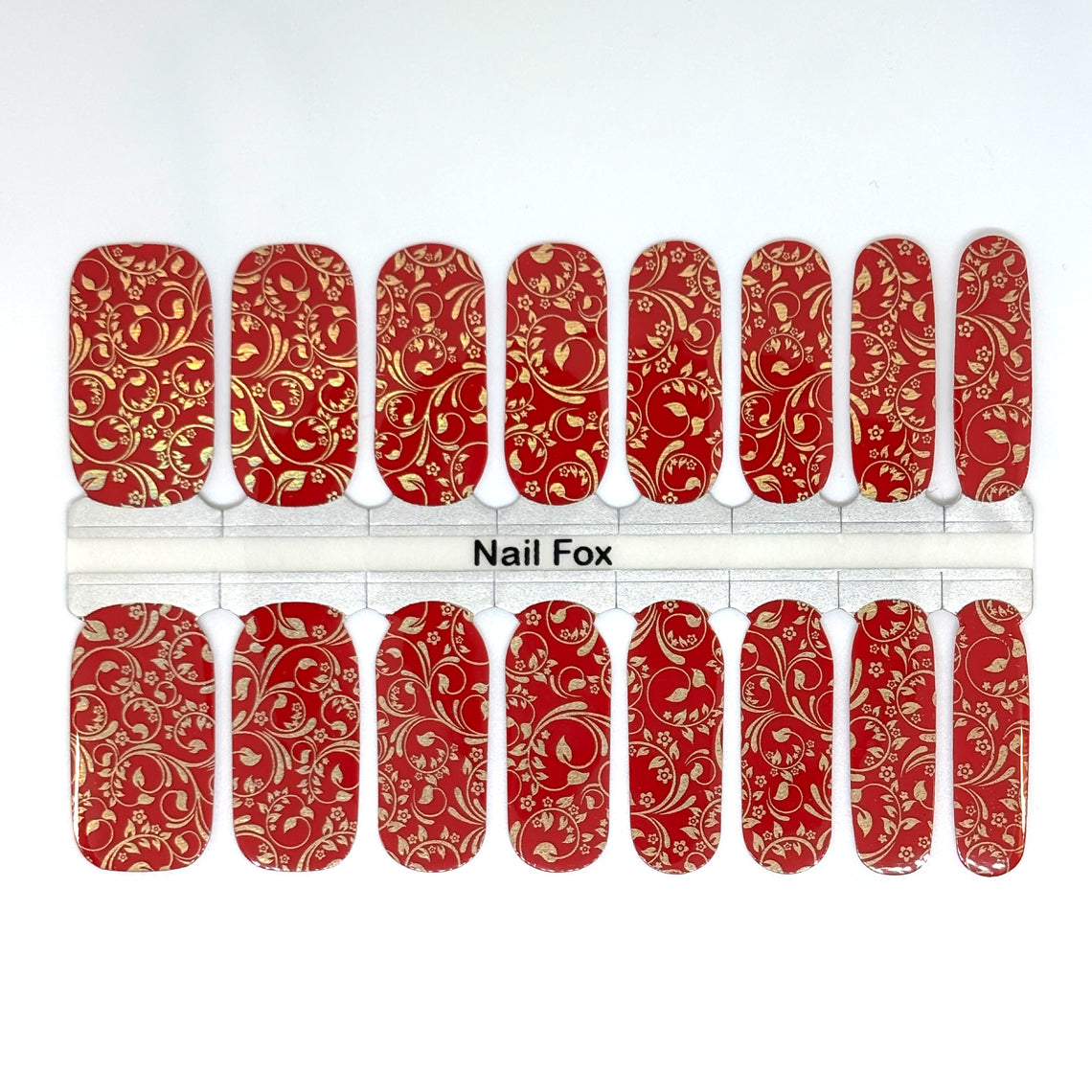 Holo Red Damask Exclusive Design Nail Wraps (HOLO FOIL)