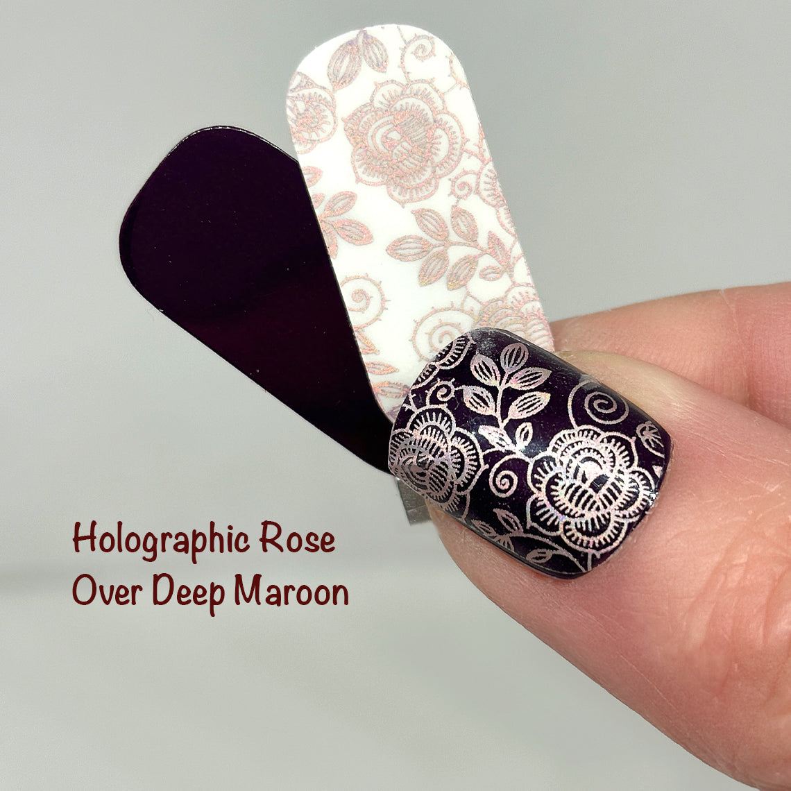 Holographic Rose Overlay Nail Wraps (Holo)