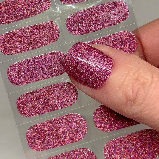 Holographic Mauve No Light Gel Nail Wraps (NLG)