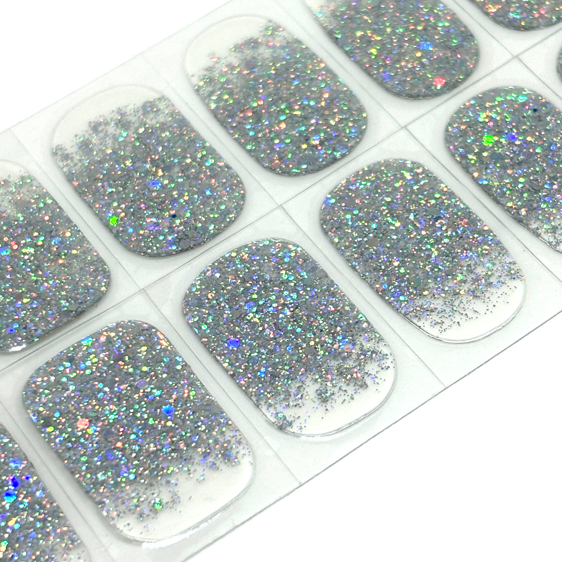 Holographic Glitter No Light Gel Nail Wraps (NLG)