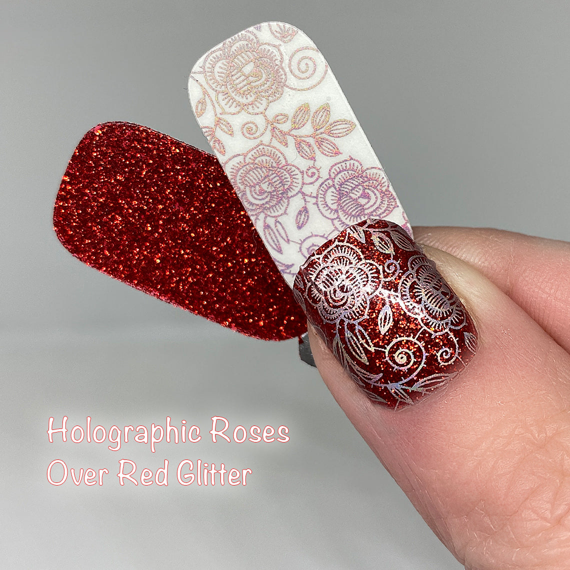 Holographic Rose Overlay Nail Wraps (Holo)