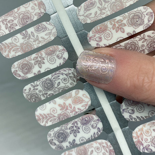 Holographic Rose Overlay Nail Wraps (Holo)