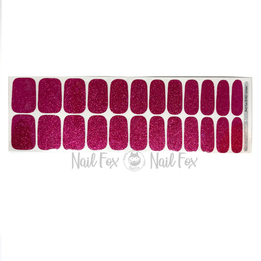 Hot Pink Glitter Nail Wraps (GLITTER)