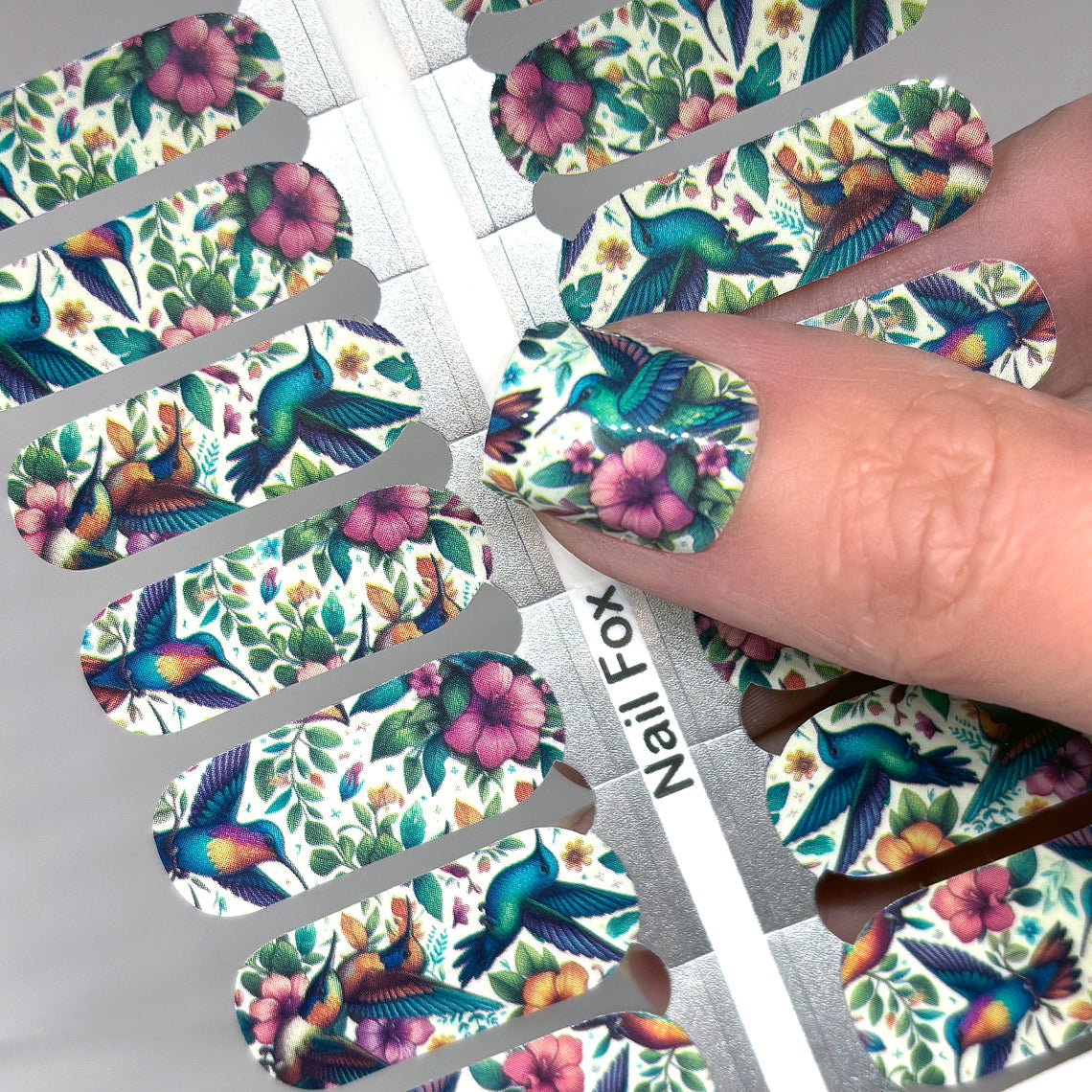 Hummingbird Garden Exclusive Design Nail Wraps