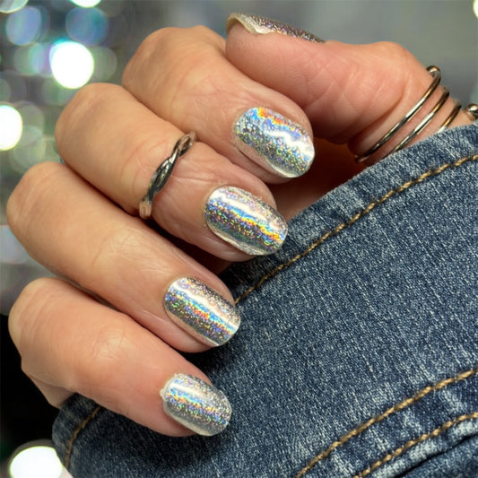 Holo Glam No Light Gel Nail Wraps (NLG)
