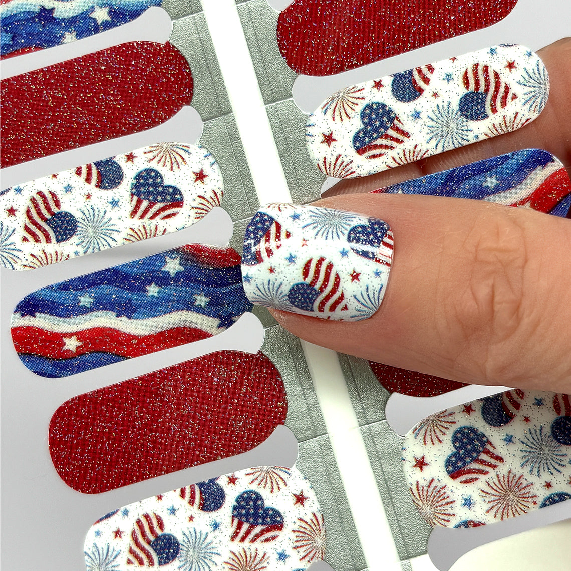 Independence Day  Nail Wraps (GLITTER)