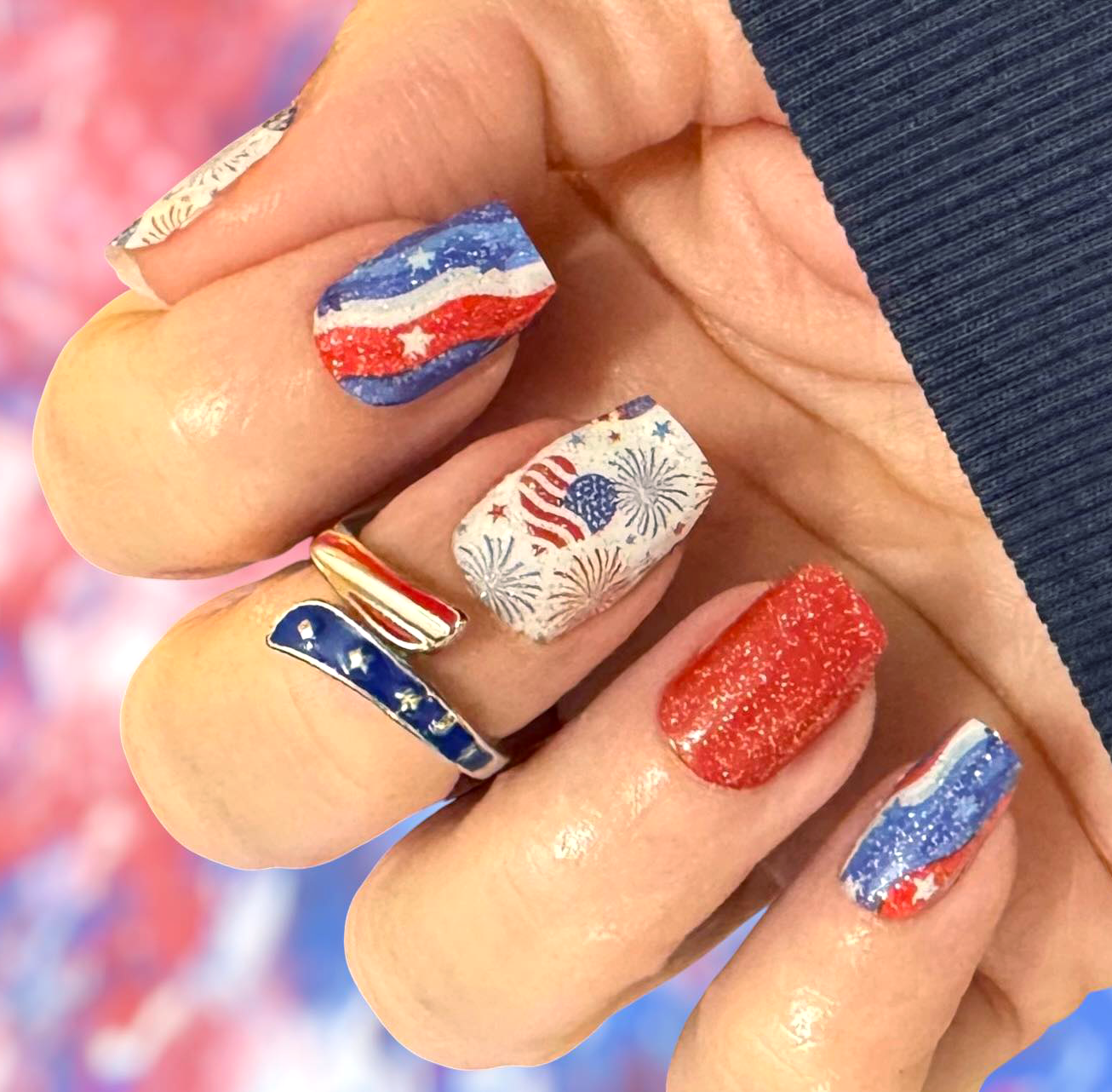 Independence Day  Nail Wraps (GLITTER)