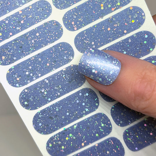 Lavender Bling Nail Wraps (GLITTER & WIDE)