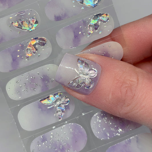 Lavender Flutter No Light Gel Nail Wraps (NLG)