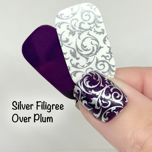 Silver Filigree Nail Wraps (OVERLAY)