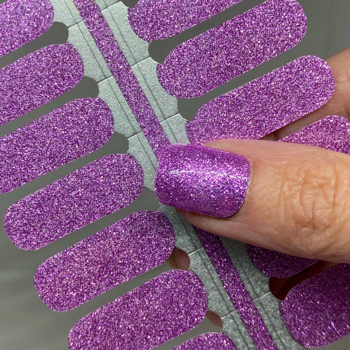 Lilac Glitter Nail Wraps