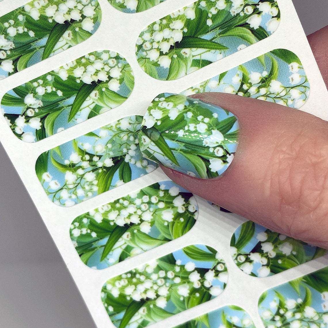 Lily of the Valley Exclusive Design Nail Wraps (WIDE)