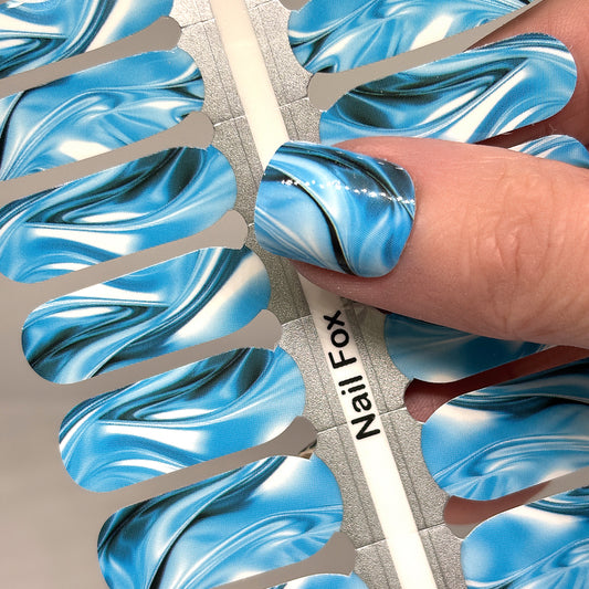 Liquid Cerulean Exclusive Design Nail Wraps