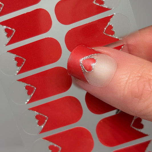 Lovestruck French Nail Wraps (Glitter)