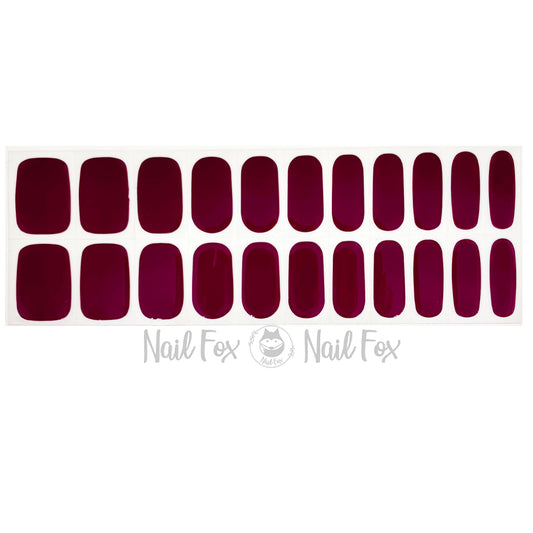 Maroon Solid No Light Gel Nail Wraps (NLG)