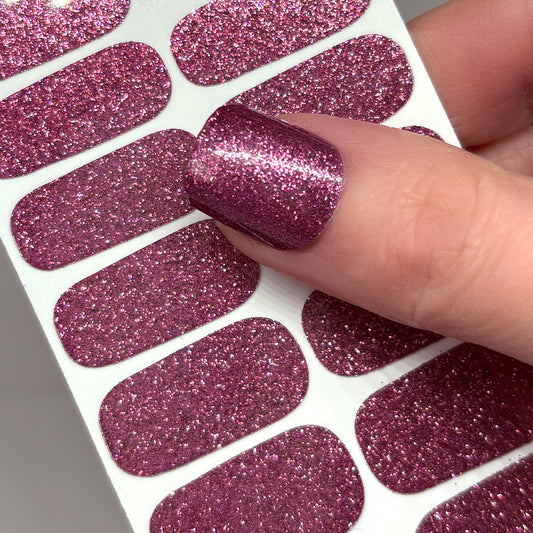 Mauve Glitter Exclusive Nail Wraps (GLITTER)