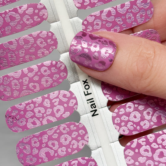 Mauve Leopard Exclusive Design Nail Wraps (FOIL)