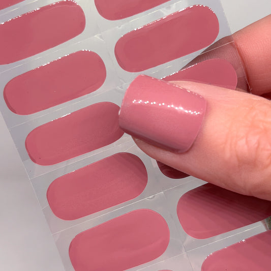 Mauve Solid No Light Gel Nail Wraps (NLG)