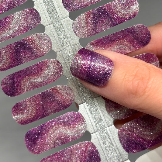 Merlot & Moonlight Nail Wraps (GLITTER)